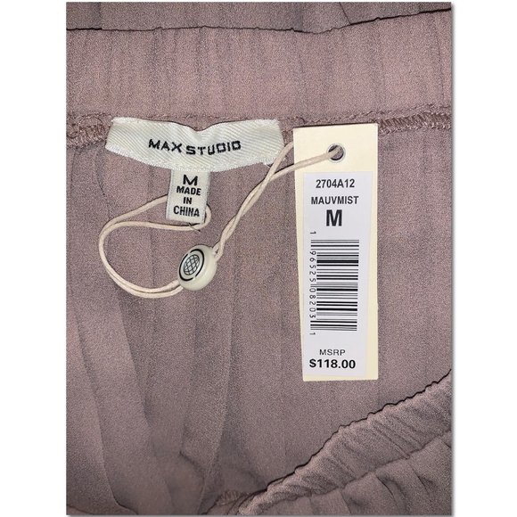 Max Studio Pleated Skirt Size Medium Mauve Mist NWT - Picture 4 of 5